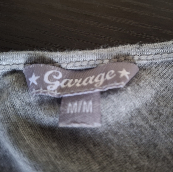 Garage Brand Grey and Black Size Medium Polka Dot Top - Picture 3 of 4